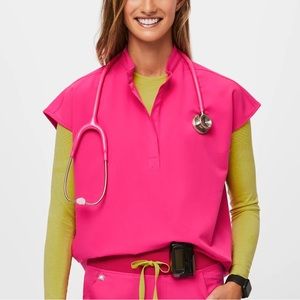 shocking pink rafaela scrub top